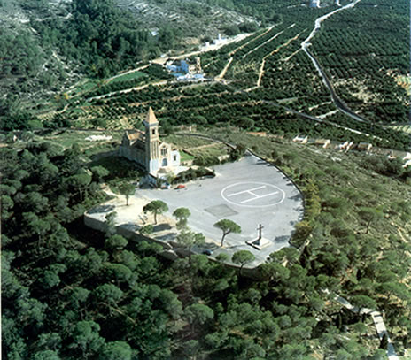 Vista aerea del Real Santuario de la Virgen del Lluch